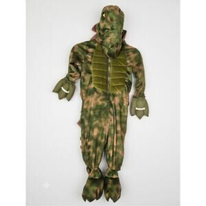 Authentic Kids 4T Green T Rex Dinosaur Halloween Costume Dress up Full Zip